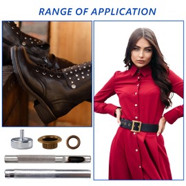 Eyelet Punch Kit 6mm - 400 Sets Eyelets and Punch Set Metal Eyelet Punch Perforation with Washers Install Tool for DIY Shoes Jackets Coats Trench Coats Denim Fabrics and Leather - Multicolor