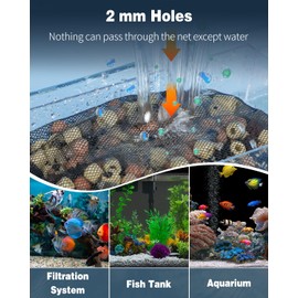 Pawfly 8" x 5.5" Aquarium Filter Media Bags for Activated Carbon, Bio Filter Balls, Filter Stones, Ceramic Rings, 8 Pack Fish Tank Fine Mesh Bag with Plastic Zipper Aquarium Mesh Bag