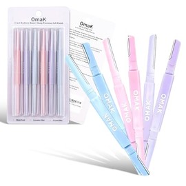 Generic Maquinilla de afeitar facial de doble punta para mujer  Herramienta para cejas y dermaplaning  Paquete de 6  12 cuchillas de acero inoxidable 