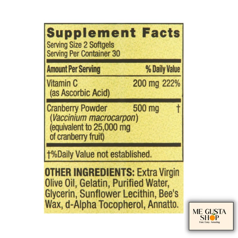 Spring Valley Cranberry 500mg Plus Vitamin C 200 mg per