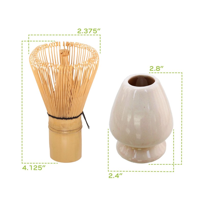 Matcha Tea Whisk Set - Bamboo Chasen and White Whisk