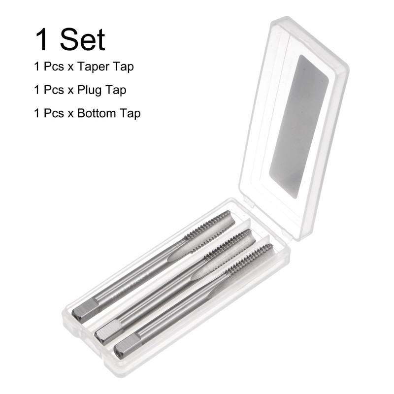 sourcing map 3pcs Metric Hand Tap Set, M8 x 1.25