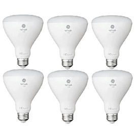 GE Refresh 6-Pack 65 W Equivalent Dimmable Daylight Br30 LED Light Fixture Light Bulb, Packaging May Vary