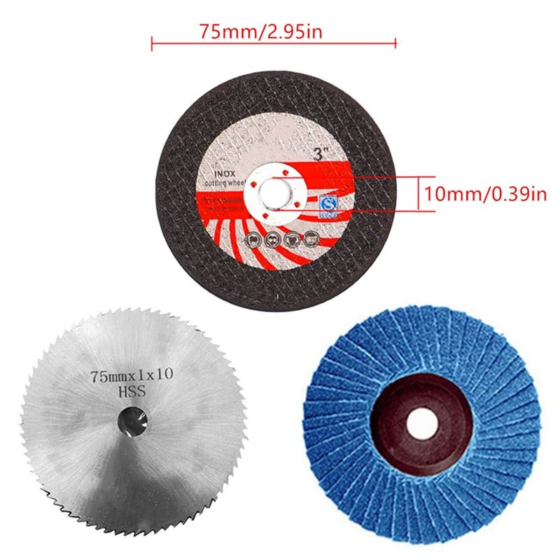 Bumdenuu 16pcs 75X10Mm Angle Grinding Wheel Set Wood Metal Cutting