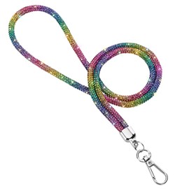 Soleebee Universal Rhinestone Cell Phone Lanyard, 31.5'' Bling Neck Phone Lanyard, Crystal Neck Strap Lanyard for Most Phones (Rainbow)