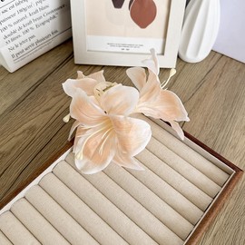 Rannyrena Artificial Flower Hair Claw Clips for Women Large Hawaiian Orchid Non-Slip Hair Barrettes for Beach Seaside Party Tropical Flower Hair Accessories (Orange Lily)