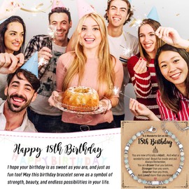 18th Birthday Gifts for Girls,18th Birthday Decorations for Girls, 18 Year Old Girl Birthday Gifts for Women Beaded Bracelets Teenage Girls Jewelry Trendy Stuff 2025 Granddaughter Friends