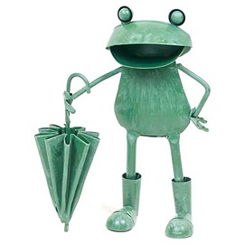 Murataya Sangyo 4896 Tin Object Series Frog Umbrella Standing Green 7.5 x 5.5 x 3.5 inches (19 x 14 x 9 cm)