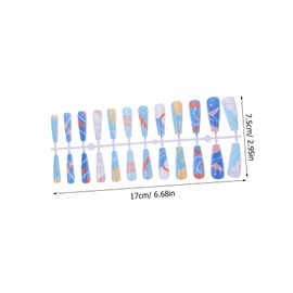 Healeved 3pcs Christmas Painted Nails Nail Covers Christmas Press on Nails Manicure Supplies Reindeer False Nail Cover Winter Manicure Tip Nail Salon Xmas Fake Nail Xmas Nail Tips Plastic