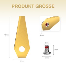 Robotic Lawnmower Blade Compatible with Bosch Indego, FOTEEMO Titanium Carbide Alloy Blades with Matching Screws Universal Replacement Blades Replacement Blade Blades 9 Pieces