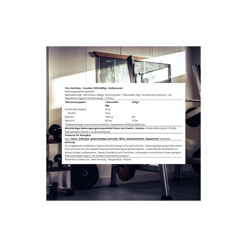TREC Nutrition Creatine 100% 600g - Advanced Formula with Vitamin
