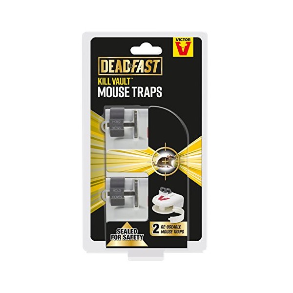 Deadfast 20300400 Kill Vault Mouse Trap, White, Twin Pack