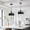 11.6" Modern Black Hanging Light,Large Pendant Light for Kitchen Island,Solid