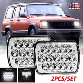 Unbranded Pair For Jeep 84-2001 Cherokee XJ /For 86-1995 Wrangler 5x7" 7x6 LED Headlights