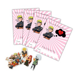Lashicorn Anime Valentine's Pack | 30 Cards & 30 Stickers Package | Valentines Day Cards | Love You Like Ramen Design