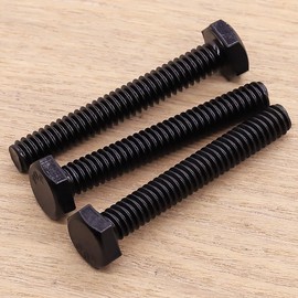 3/8-16 x 2-1/2" Hex Head Bolts Black, 304 Stainless Steel 18-8 Hexagon Head Screws Bolts, Black Oxide Finish, Allen Hex Drive, 10 PCS