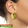 Nanafast Christmas Earrings Stainless Steel Christmas Hoop Earrings for Women