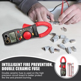 Current Clamp, 6000 Counts Current Meter 500A AC/DC, Maximum Opening 30 mm Clamp Ammeter, Current Meter Clamp Multimeter Measures Voltage Capacity Continuity