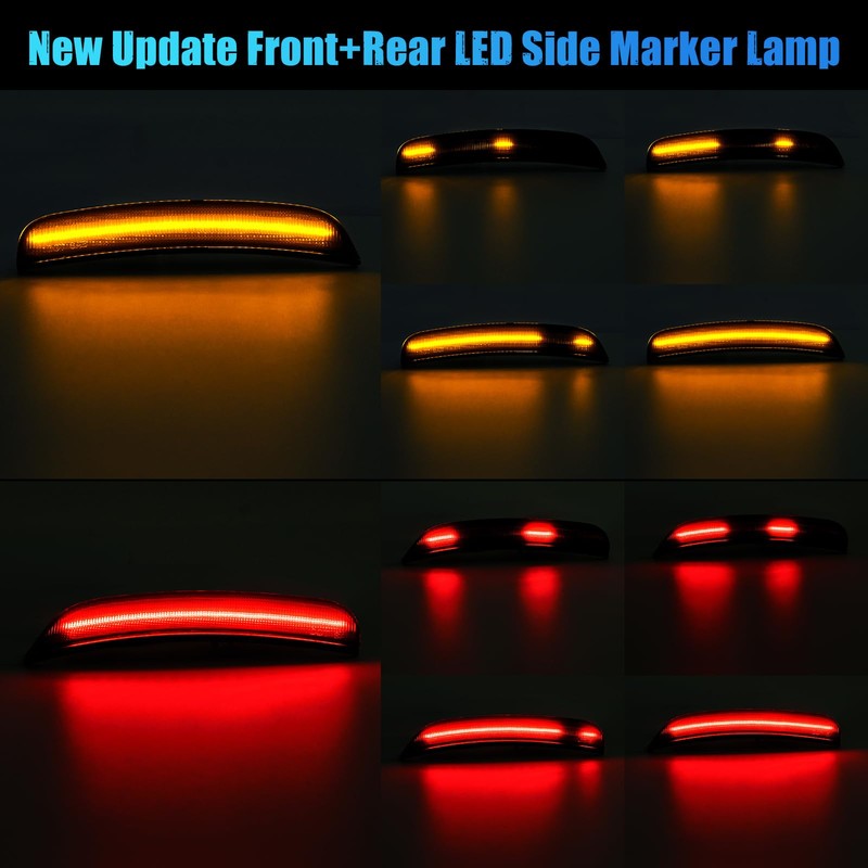 LUDARM Sequential LED Side Marker Lights Compatible with 2015-2023 Charger