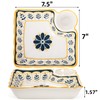 Noamus 4 Pack Dumpling Plate with Dipping Saucer, 7.5" Ceramic