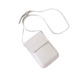 Gincci Women's Shoulder Bag, Crossbody Bag, Mini Bag, Leisure Bag, PU Leather, Mini Pouch, Sacoche, Smartphone Pouch, Portable, Vertical, Small, Popular, Cute, white