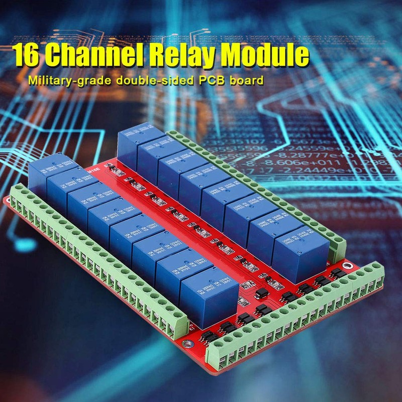DC 24V 16-Channel Relay Module Insulated Interface Card with High/Low