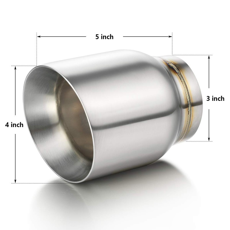 Exhaust Tip 3" Inlet Dual Wall, A-KARCK Double Wall Tailpipe