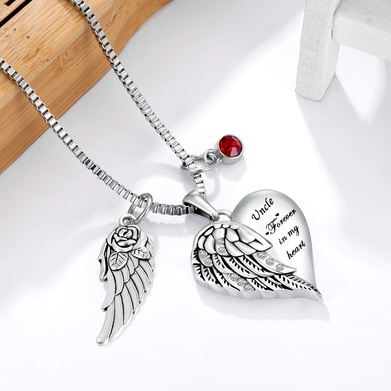 Forever in my heart with 12 Birthstones Cremation Jewelry Keepsake