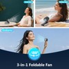Portable Compact Handheld Fan, 3600mAh, USB Rechargeable Battery Operated, 5