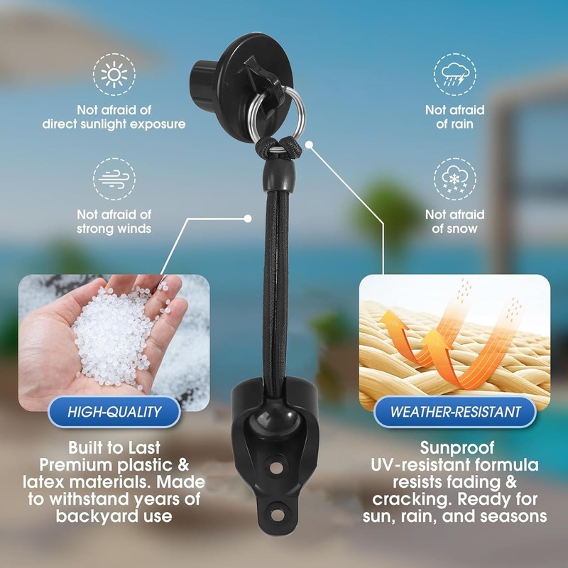 Replacement Bungee End Caps for Coolaroo Shades, Black
