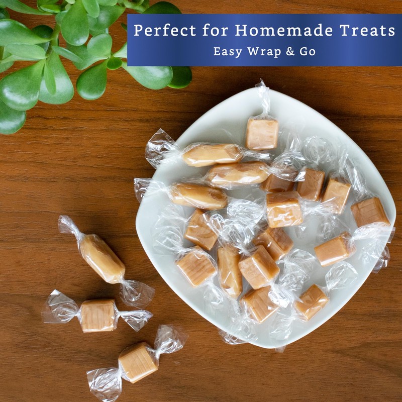 FIESTA WRAPS Clear Candy Wrappers for Caramels (600 Pcs 2.5