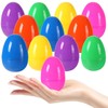 Biubumtu 12Pcs Plastic Bright Easter Eggs Assortment, 3.15'' Fillable Easter