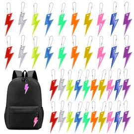 PEUTIER 40pz Ciondoli Catarifrangenti di Sicurezza, 10 Colori Fulmine Portachiavi Riflettente per con Catene Impermeabile Catarifrangenti per Zaini per Zaino Borsa da Scuola Camminata Corsa Ciclismo