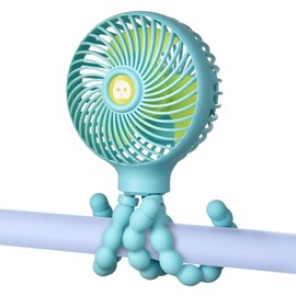 WiHoo Mini Handheld Stroller Fan,5200mAh Battery Operated Fan Personal Portable Fan Car Seat Baby Fan with Flexible Tripod,USB or Battery Desk Fan Adjustable 3 Speeds for Camping/Traveling