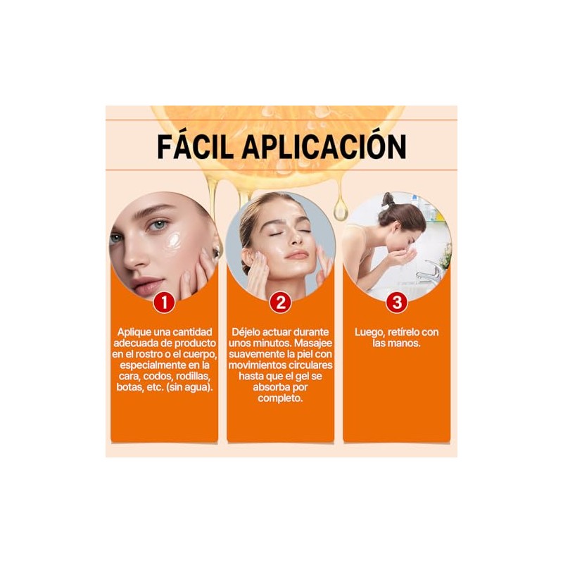 2PCS Orange Exfoliating Gel,Exfoliante Facial, Orange Exfoliating Gel Scrub