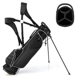 Tangkula Golf Stand Bag Lightweight Organized Golf Bag Easy Carry Shoulder Bag with 4 Way Dividers and 4 Pockets for Extra Storage Sunday Golf Bag
