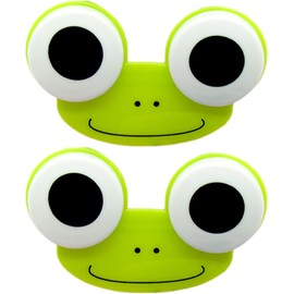 Caso de lente de contacto de 2 PCS 3x2x1 Forma de la rana de dibujos animados Lente de contacto Caso de viaje con adorables ojos grandes, práctica y linda caja de lente de contacto para el hogar y lo