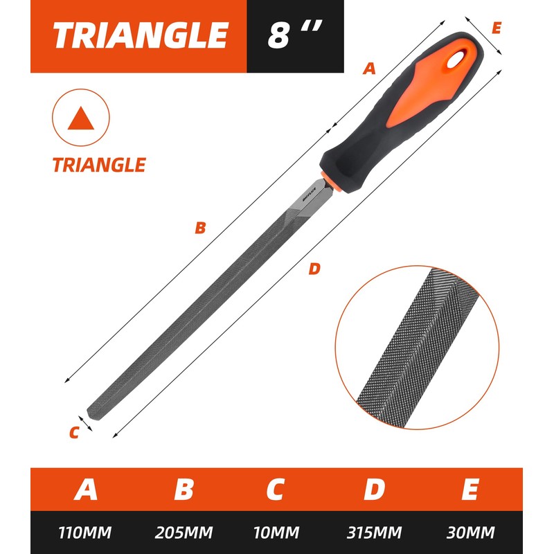 DIFFLIFE Needle File (8'' Triangular File)