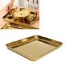 Stainless Steel Rectangular Tray Flat Bottom Plate Restaurant Home Golden