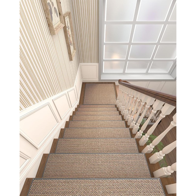 PADOOR Non Slip Stair-Treads Matching-Mat for Wooden Steps, Square Rubber