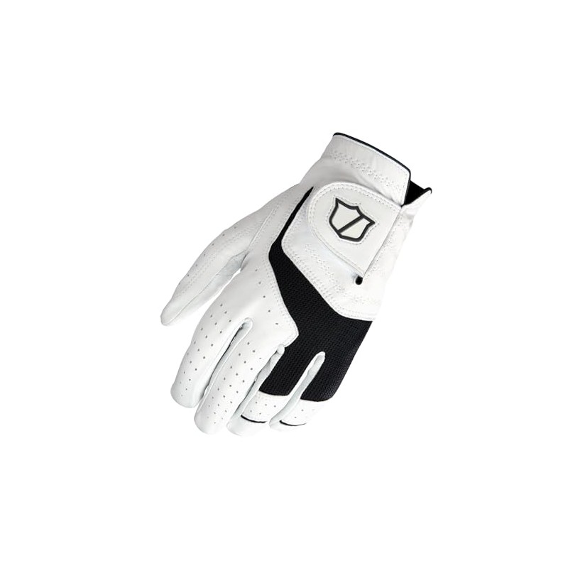 WILSON Staff Conform Men's Golf Glove, Right Hand, White/Black, Small