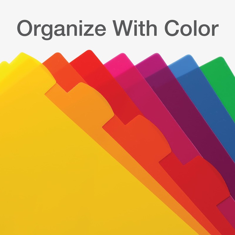 Oxford Plastic Binder Dividers for 3 Ring Binder, Durable Plastic