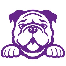 STICKER DAD Bulldog Peeking V1 Vinyl Decal by StickerDad® - Size: 5", Color: Purple - Windows, Walls, Bumpers, Laptop, Lockers, etc.