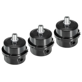 PATIKIL G1/4 Air Compressor Silencers Filter, 3 Pack Noise Reduction Intake Muffler for Generators, Blowers, Exhaust Ports, Black, White