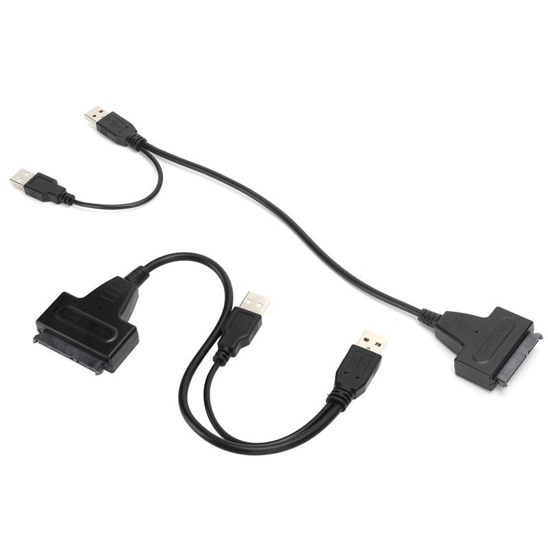 2Pcs Convert Cable USB 2.0 SATA 7 15Pin Adapter for