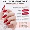 Sifvoo Press on Nails, Short Red Press on Nails Almond