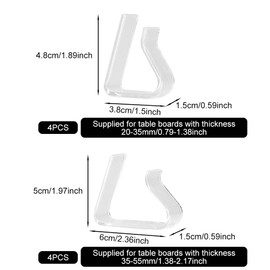 8pcs Table Cloth Clips, Transparent Plastic Tablecloth Clamps, Durable Flexible Tables Cloth Holder Clips, Outdoor Tablecloth Clips, Dining Table Accessories for Family Gatherings Camping (Clear)