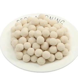50 pcs 2 cm Pompon Morbidi in Poliestere, Pompon in Tessuto, Palline Decorative per Fai da Te, Cucito e Artigianato (45_Beige)