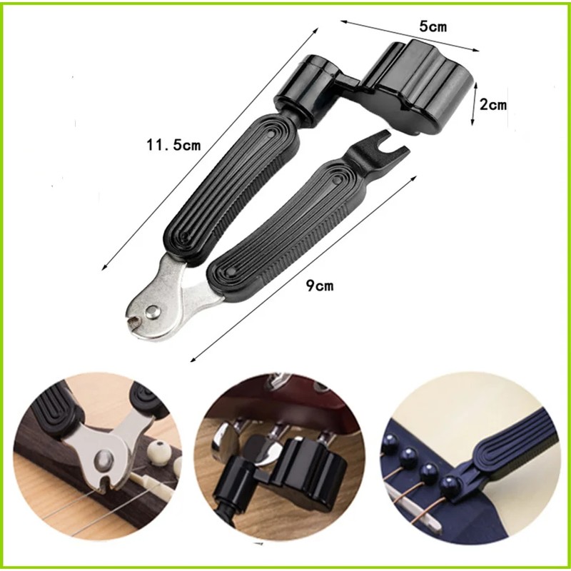 3-in-1 Guitar String Winder Tool for Restringing – Peg Winder,