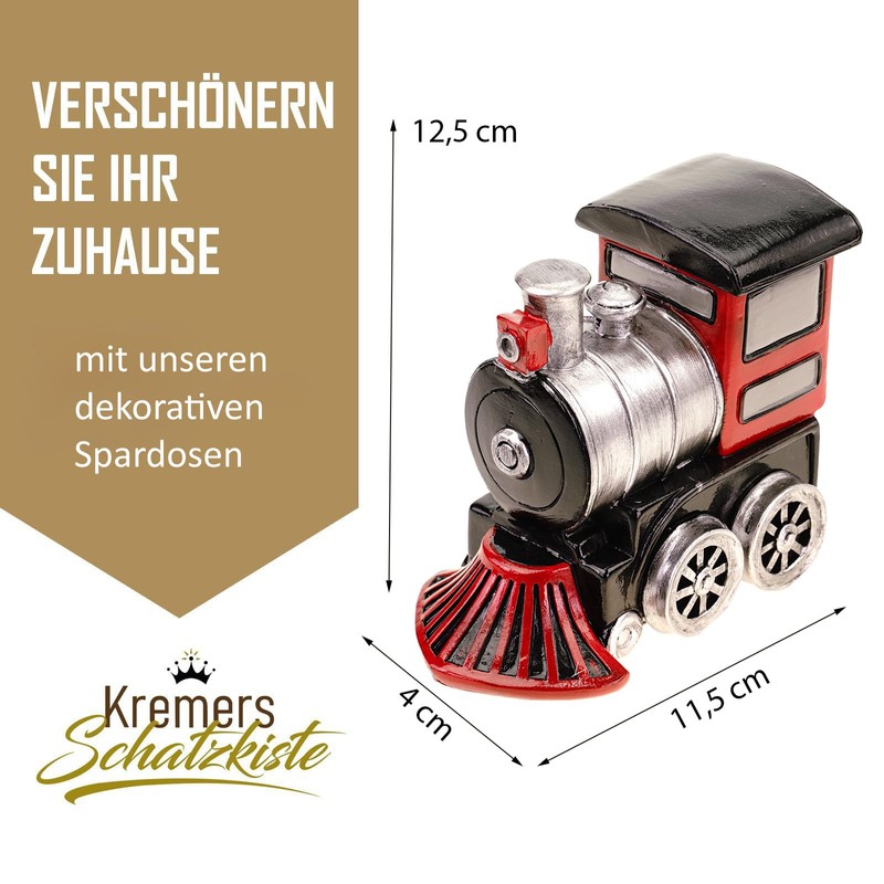 Kremers Schatzkiste Funny Money Box Railway Decoration Piggy Bank Figure